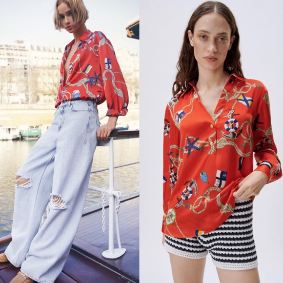 NEW ZARA PRINT SHIRT - Picture 1 of 3